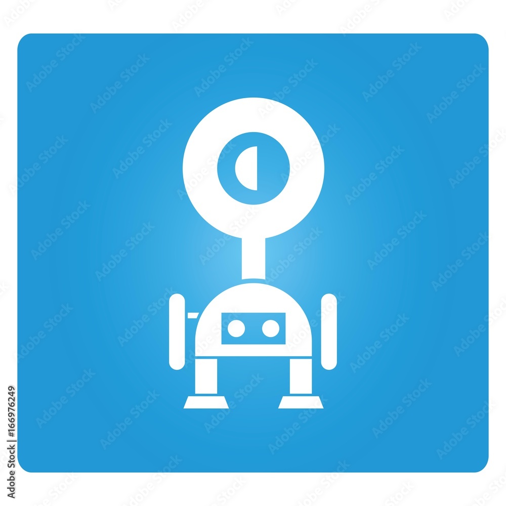 robot cartoon in blue background robot cartoon in blue background