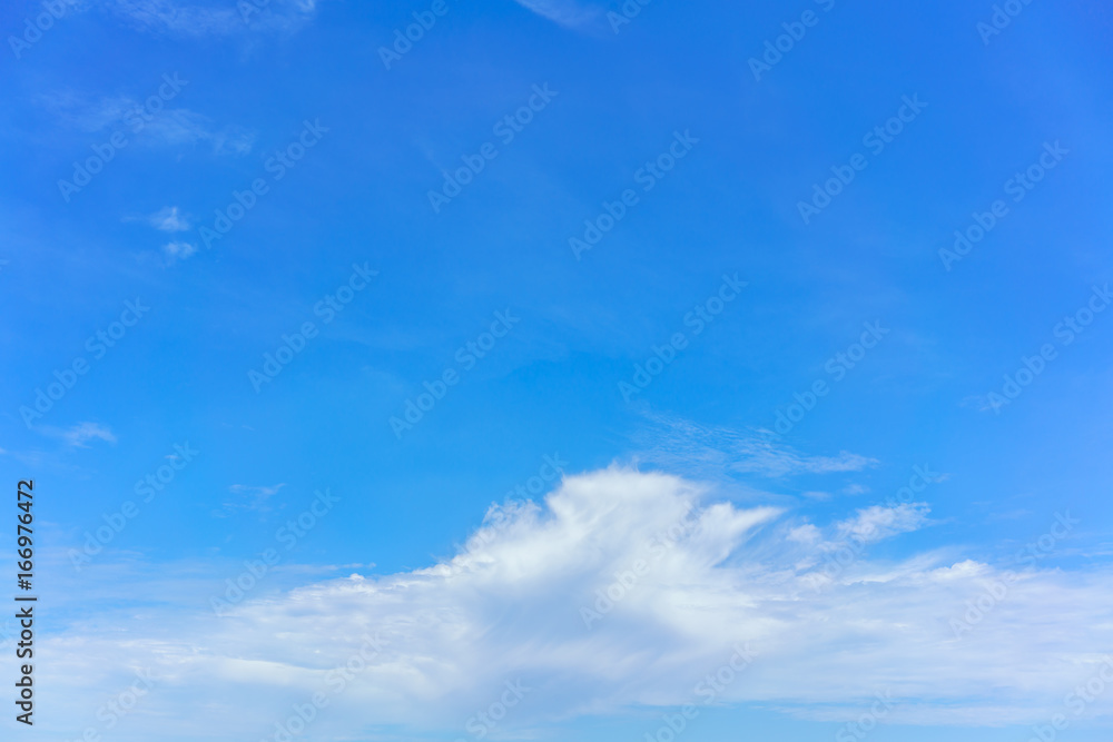 Beautiful white clouds and blue sky background