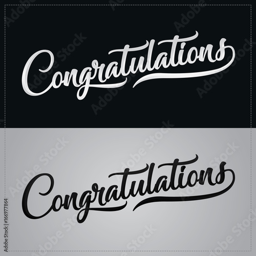 Congratulations. Handmade Calligraphy hand lettering logotype. vector illustration