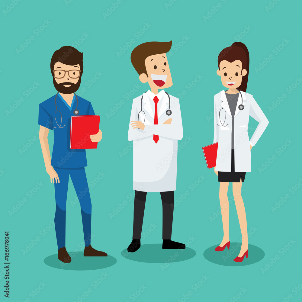 Medical Team Doctor Group Flat Profile Icon Vector Illustration Medical Team Doctor Group Flat Profile Icon Vector Illustration