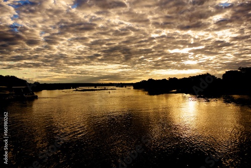 Sunset over Zambezi river