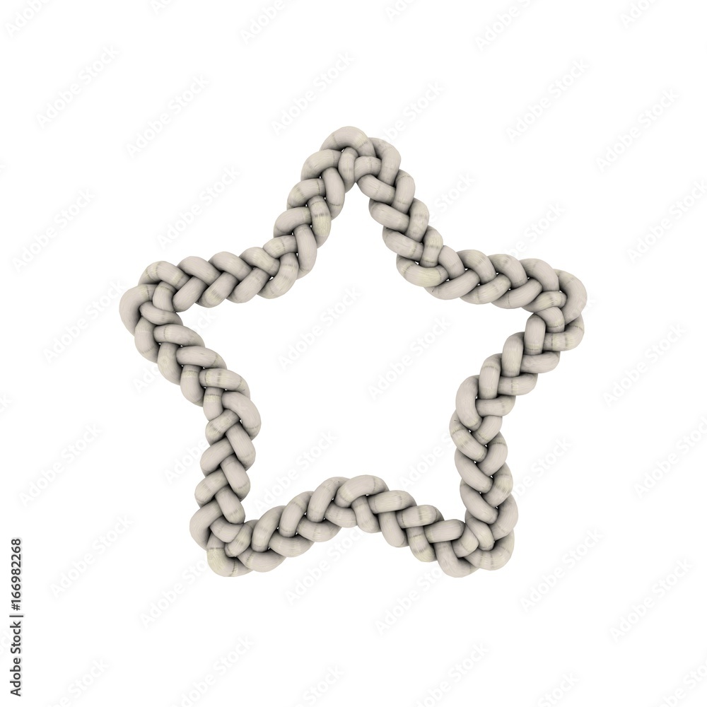 Obraz premium Braided frame in form of star. Isolated on white background.