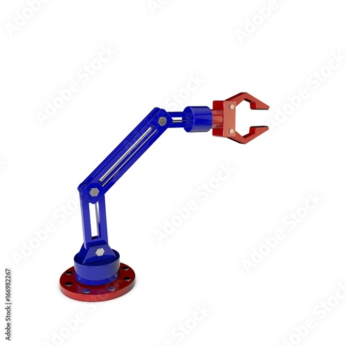 Robotic arm. Isolated on wh...