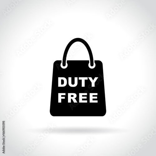 duty free bag icon on white background