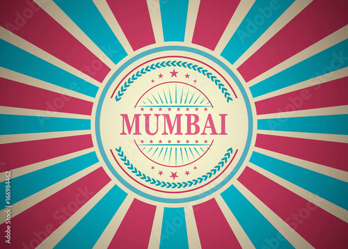 Mumbai Retro Vintage Style Stamp Background