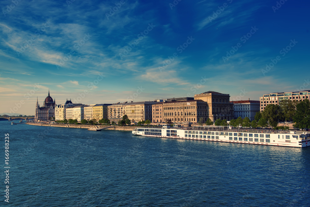The embankment of the river Danube in Budapest, Hungary