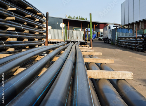 Black plastic pipes. Manufacture of plastic pipes