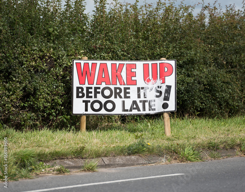 blackpool, england, 31/07/2017 Anti shale gas fracking protestors signs outside the cuadrilla fracking site at Preston New Road in Lancashire.Fracking is dangerous.