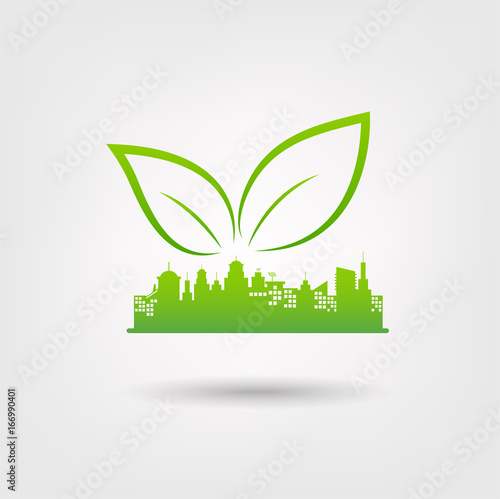 Eco friendly concept with Green city logo