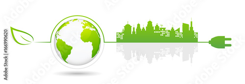 Eco green city and sustainable development  concept