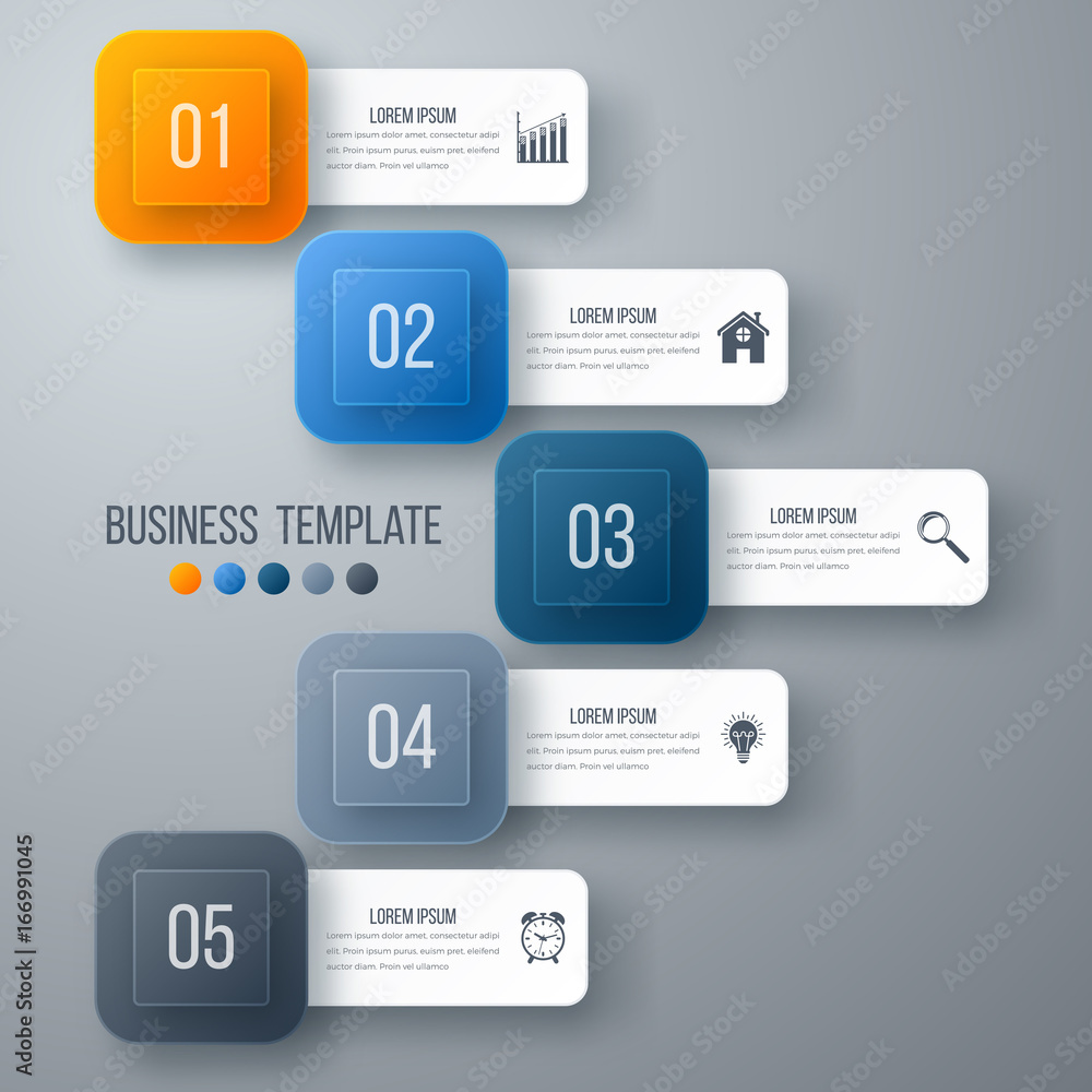 Vector illustration infographic five options Vector illustration infographic five options