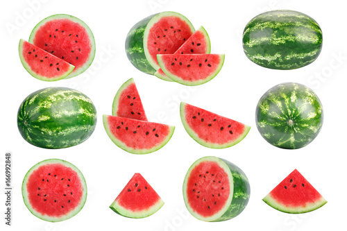 Obraz na płótnie Set of images of watermelon isolated on white background.