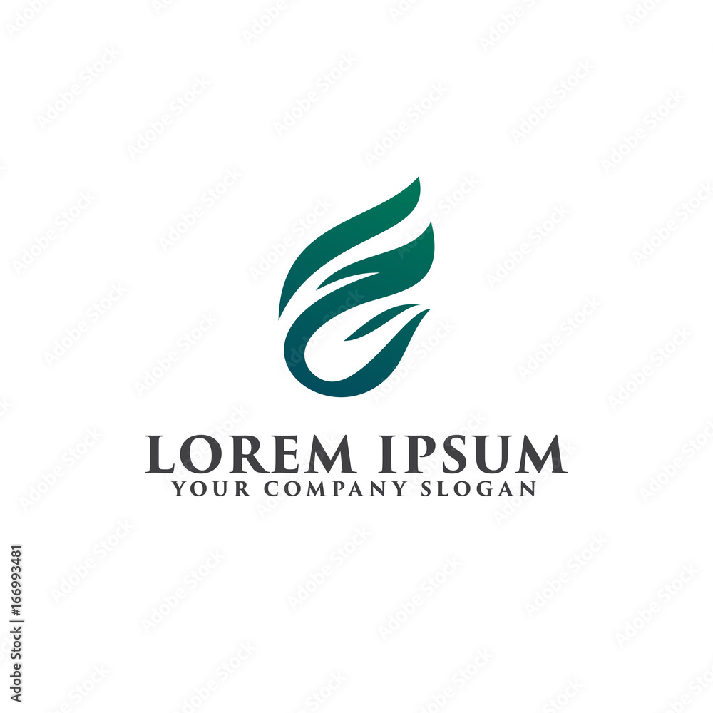 letter F leaf logo design concept template letter F leaf logo design concept template