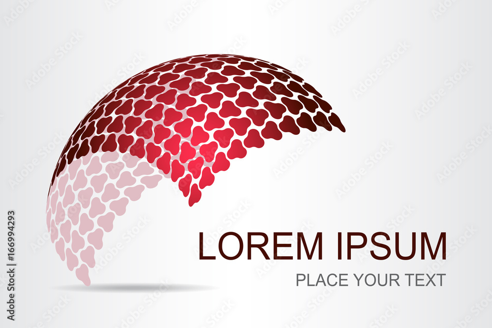 Logo stylized spherical surface with abstract shapes Logo stylized spherical surface with abstract shapes