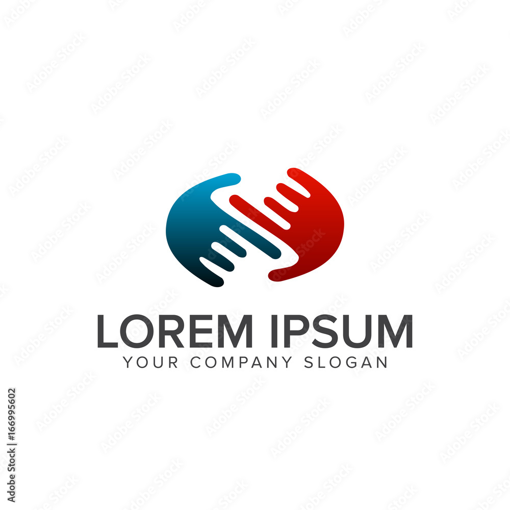 a pair of hands logo design concept template a pair of hands logo design concept template