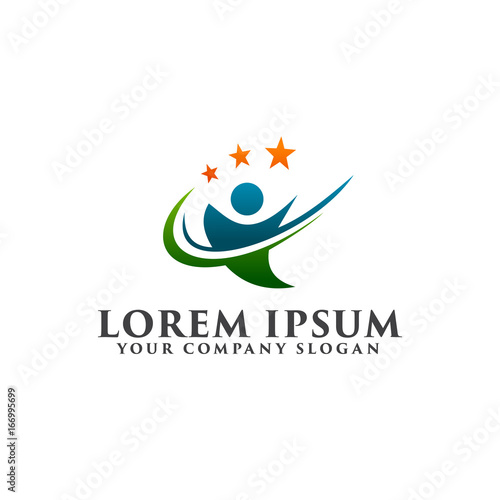 Business and Consulting people with star logo design concept template. design concept template