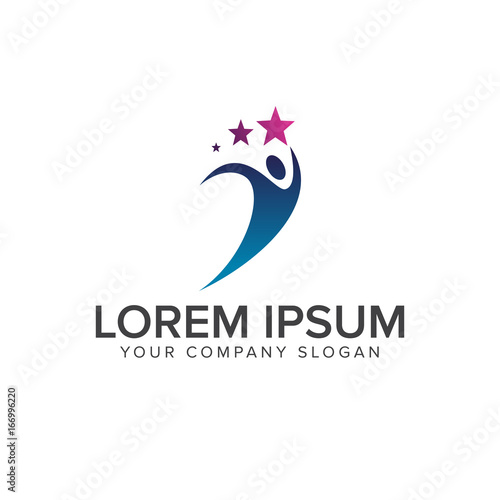 Business and Consulting people with star logo design concept template.