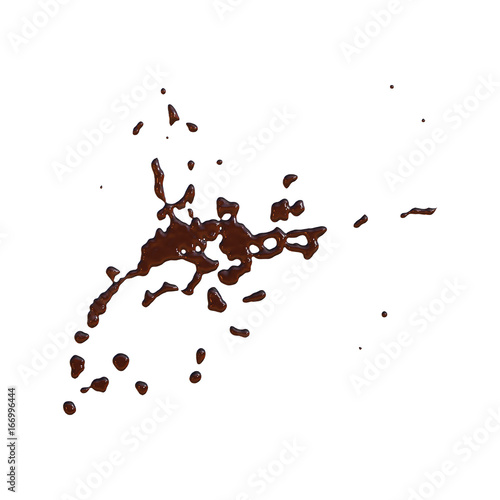 3D Rendering Abstract Splash of Cola on White