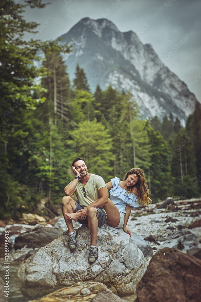 Romantic date in the Alps
