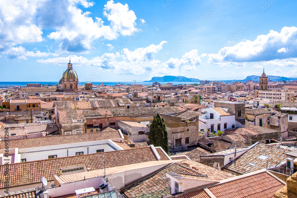 Cityscape of Palermo in Italy