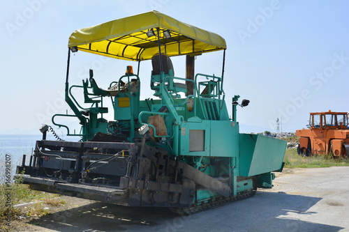 Greece, machine for road construction and road roller