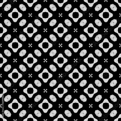 Black and White Textured Abstract Seamless Pattern Illustration