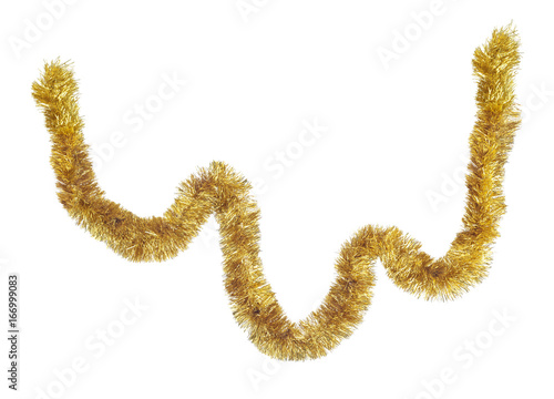 Large golden wreath isolated on white background