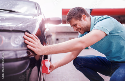 Washing car