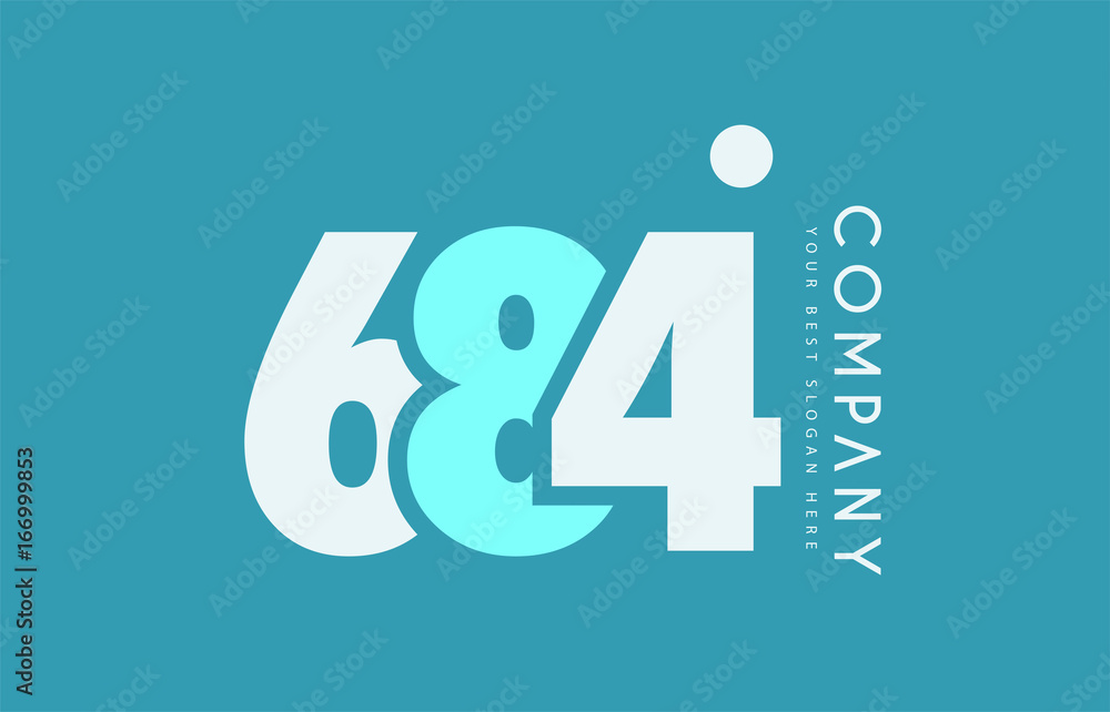 number 684 blue white cyan logo icon design number 684 blue white cyan logo icon design