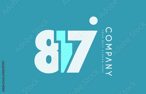 number 817 blue white cyan logo icon design