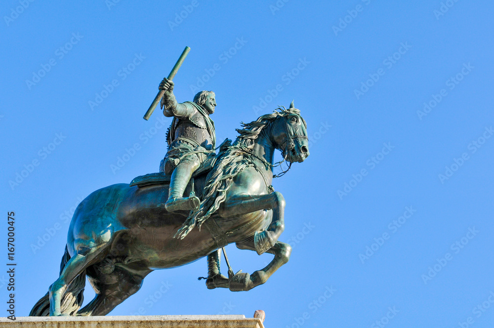 Equestrian statue in Madrid, Spain
