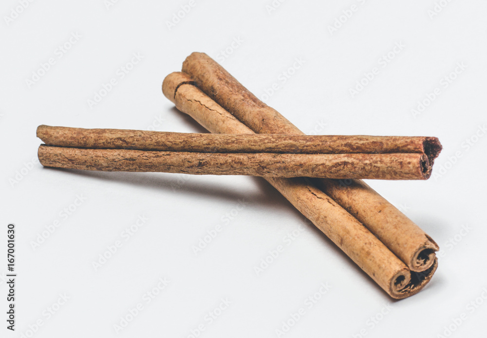 cinnamon stick spice isolated on white background closeup