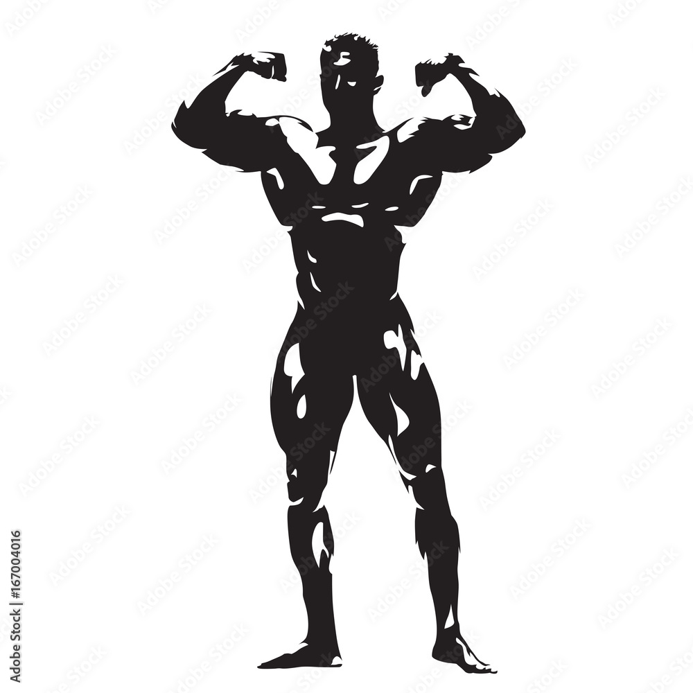 Posing bodybuilder, abstract vector silhouette Posing bodybuilder, abstract vector silhouette