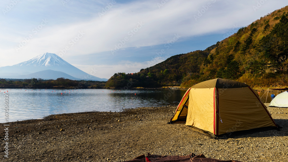 camping with Mt. Fuji view