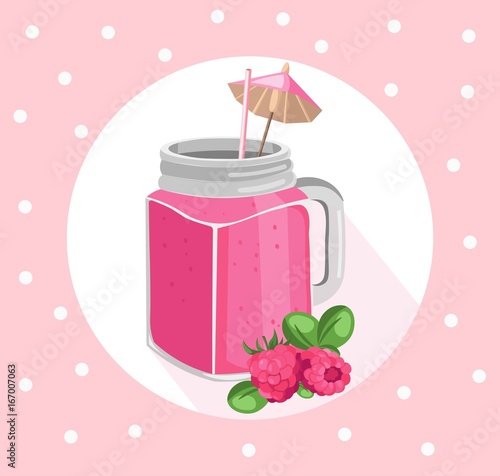 Orange smoothie vector. Fresh drink retro style background