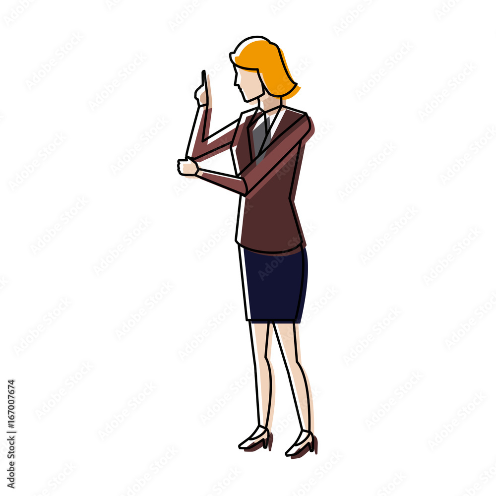 businesswoman full length gesturing with her hands businesswoman full length gesturing with her hands