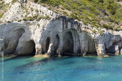 Blue water seascape with limestone caves  © warlord76