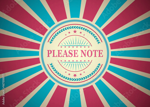 Please Note Retro Vintage Style Stamp Background
