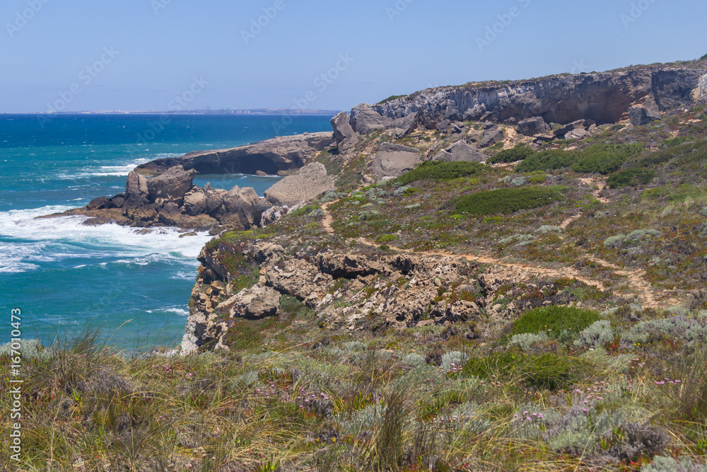 Trail in the Cliffs on the beach,  Vila Nova de Milfontes