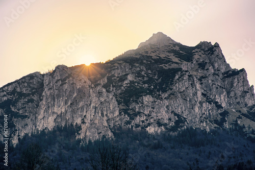 Sunrise over hill Rozsutec, Slovakia