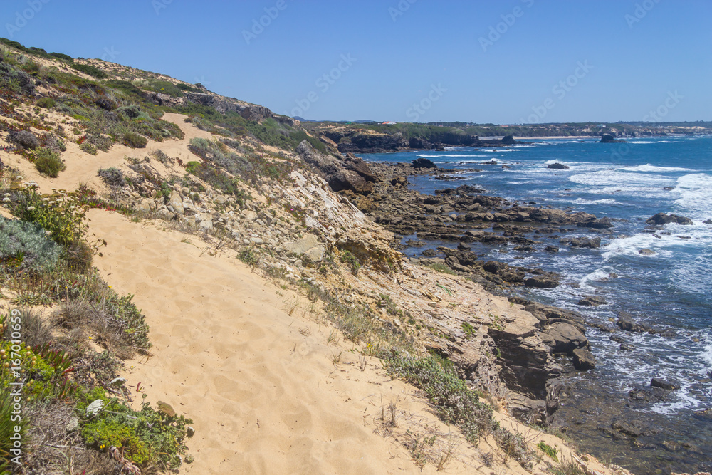 Trail in the Cliffs on the beach,  Vila Nova de Milfontes