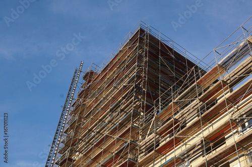 Scaffolding on construction site © cineberg