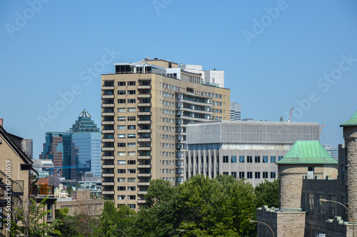 Modern condo buildings in downtown Montreal, Canada