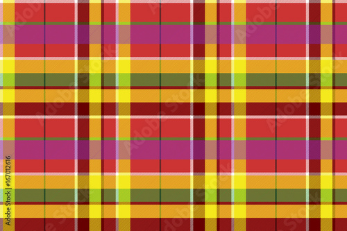 Canvas Print Madras colored plaid diagonal fabric texture seamless pattern