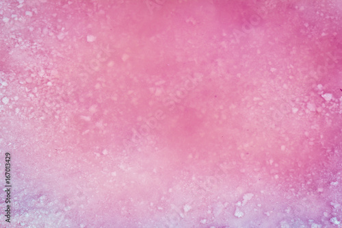 Photography Pink brine and salt  of Sivash Lake, colored by microalgae Dunaliella salina, fa