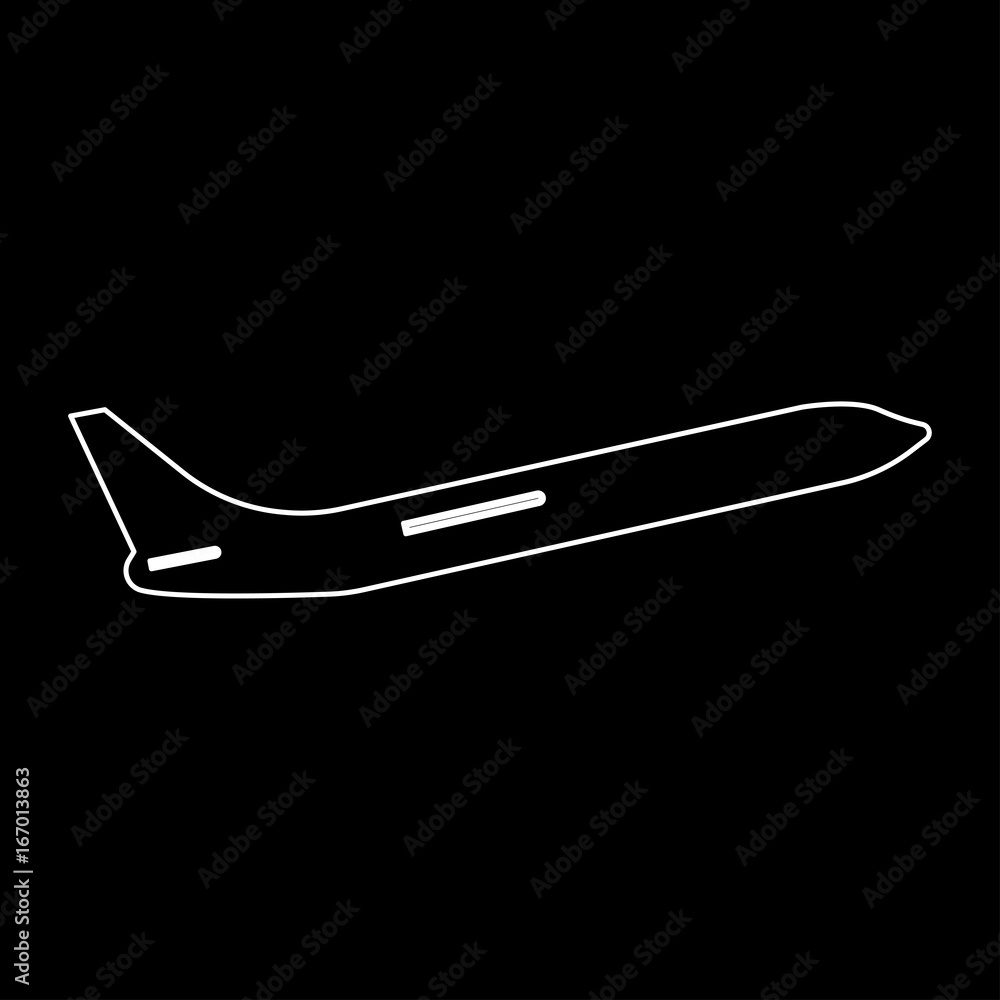 Airplane white color path icon . Airplane white color path icon .