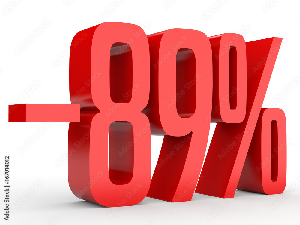 Minus eighty nine percent. Discount 89 %. Minus eighty nine percent. Discount 89 %.