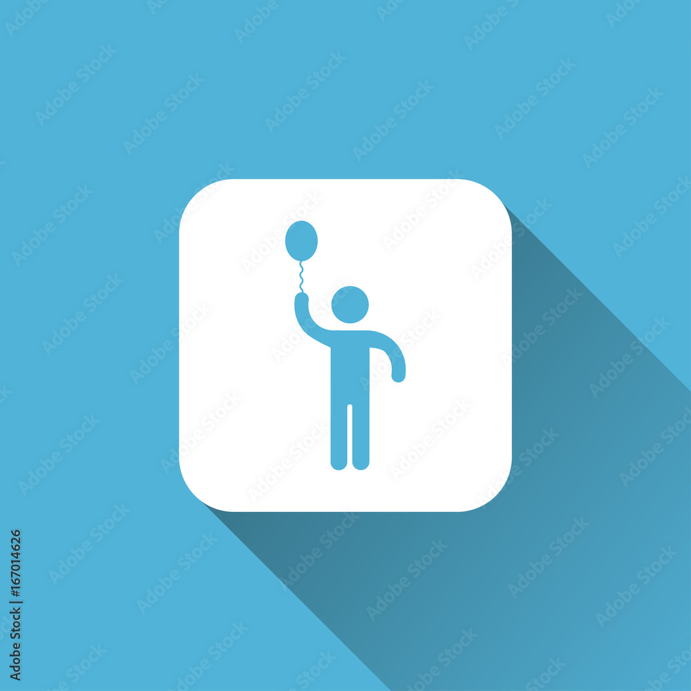 flat boy with balloon icon flat boy with balloon icon