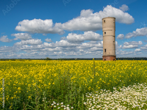 abandoned tower in the fields