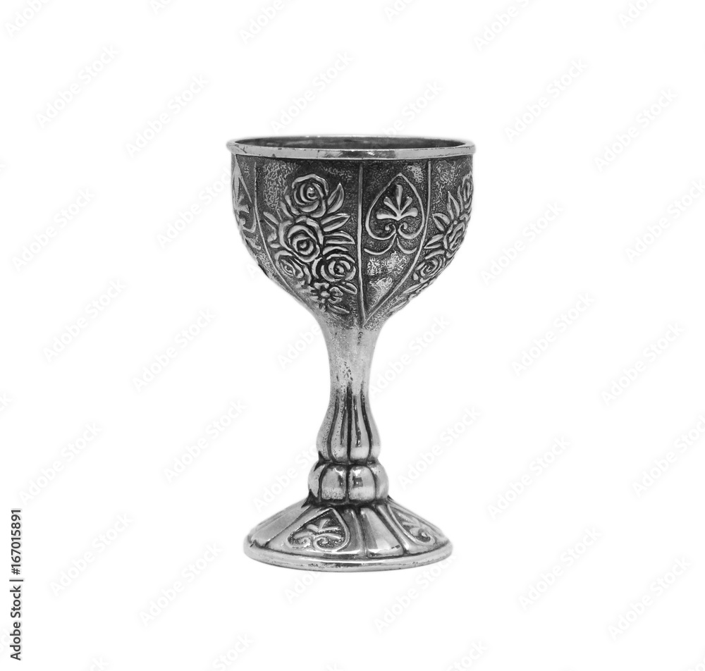 Εκτύπωση καμβά vintage metal Cup with flower pattern